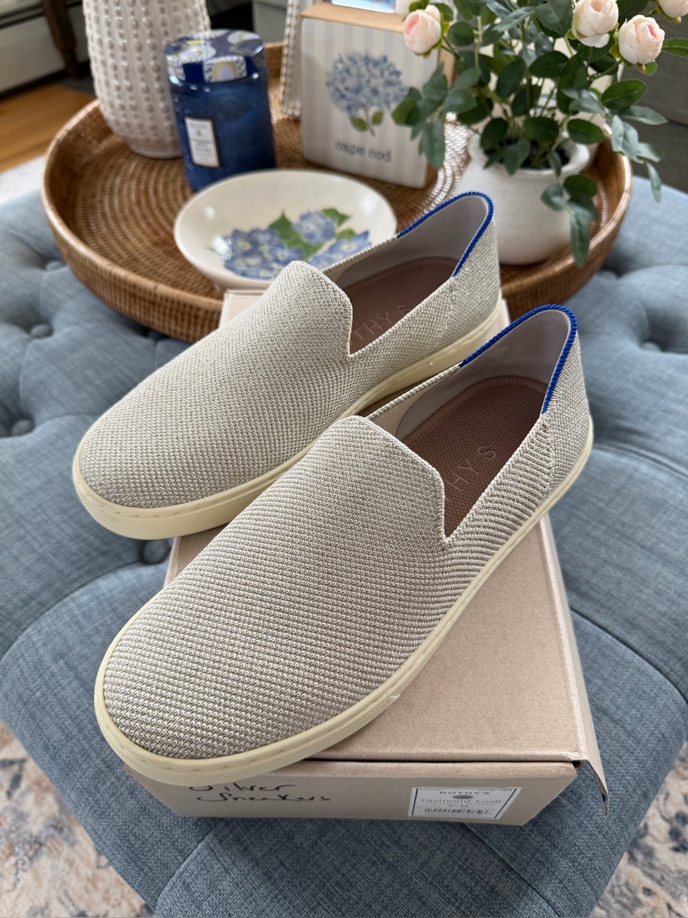 EUC!  ROTHY'S Diamond Twill Slip On Sneaker ~ Women's Size 7.5 - Picture 2 of 5